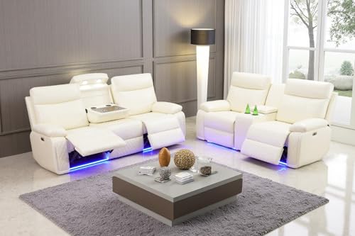 A Ainehome 2 Pieces Living Room Furniture Sets, Breathable Leather