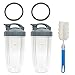 7 Piezas de Accesorios Mejorados para Nutribullet 600W/900W,2 Vasos Repuesto Batidora 32 OZ con Tapa Abatible/Junta Licuadora/Cepillo de Limpieza-Tazas de Exprimidor Repuesto de Mezclador de Licuadora