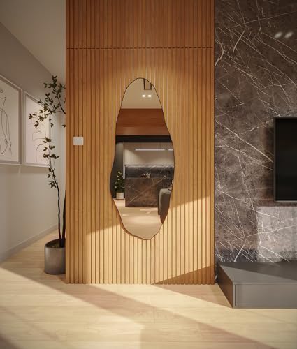 Espelho Decorativo Orgânico Grande 115x60 De Parede Quarto Sala B...