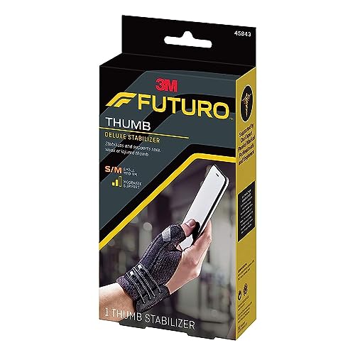 Image of Futuro Deluxe Thumb Stabilizer,Left or Right Hand,Small /Medium Size,Adjustable,Stabilizes and Supports Sore,Weak or Injured Thumb,Soft and Breathable Materials Enhance Comfort (45843ENR),(Pack of 12)