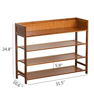 4tiershoerackorganizer4tirebamboostackableshoeshelfstorageorganizerforentrywayhallwayandclosetbrown Urban Country Home Decor 4 tier shoe rack organizer 4 tire bamboo stackable shoe shelf storage organizer for entryway hallway and closet brown urban country home decor