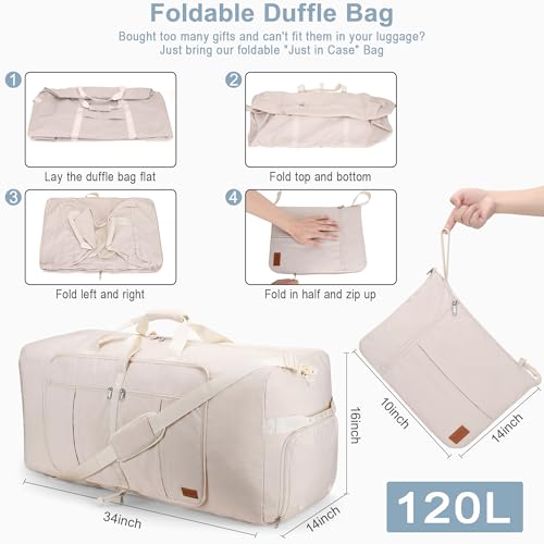Image of 120L EXTRA LARGE Foldable Waterproof Travel Duffle Bag for Men and Women