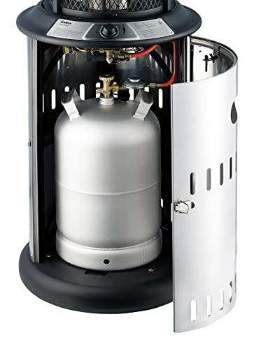 Enders® Terrassenfeuer Gas VULANO, 5589, Vormontiert mit stufenloser Regulierung, höhenverstellbar, Transport-Räder, Umkippsicherung, Silber