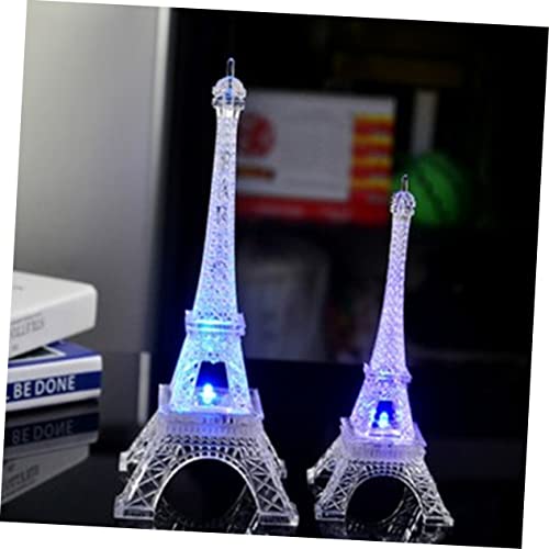 Hemobllo 2pcs lámpara de noche LED Torre Eiffel miniatura 3