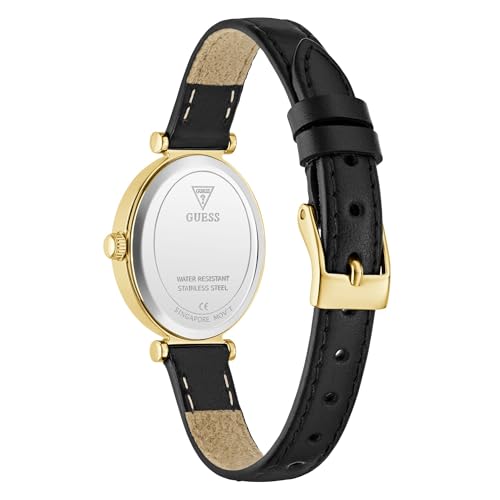 Montre Guess Ruby acier inoxydable de 24 mm avec bracelet en cuir véritable - 4