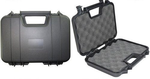 SRC Black Premium Padded Foam Plastic Pistol Gun Case