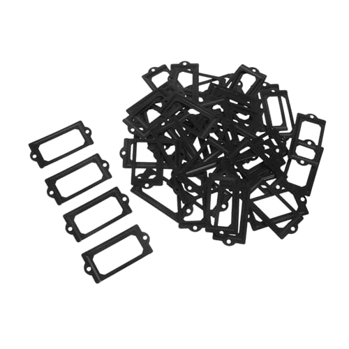 VILLCASE 50 セット ラベル キャビネット ホルダー カード アンティーク 名前 キャビネット 備品 引き出し オフィス ネジ 棚 ホルダー アイロン