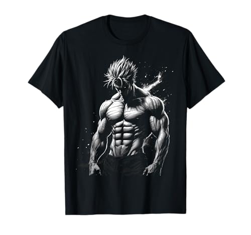 Powerlifter Japanese Anime Style Muscle Bodybuilder Gym T-Shirt