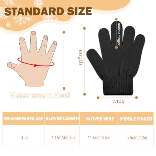 Image of ONESING 12 Pairs Kids Gloves - Warm Knitted Winter Gloves Bulk for Girls Boys | Children Gloves Designed for Cold Weather