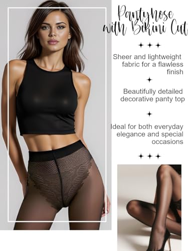 Charm and Attitude Sheer Tights for Women - Elegant Pantyhose for Women - Perfect Tights for Everyday Wear3