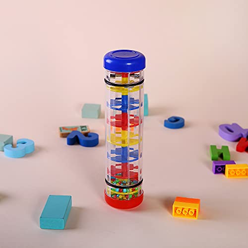 2 pack rainmaker rain stick musical instrument for babies toddlers and kids 8 inch rainfall rattle tube rainstick shaker toy
