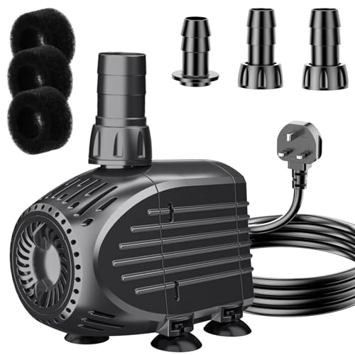Biling Submersible Pump for Pond Dirty Water 60W 3200 L/H Quiet Pond Pump with Filter Energy Efficient Water Circulation for Garden Feature