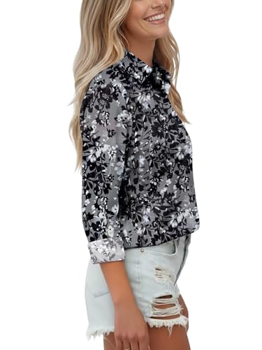 Image of Soft Wrinkle-Free Button Down Stretch Shirts for Women, Breathable Moisture-Wicking Casual Work Dress Tops