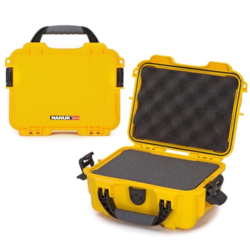 Image of NANUK 904 Hard Case with Foam - IP67 Waterproof Protective Case for Camera, Drone & Gear - Impact-Resistant & Dustproof - Perfect for Travel 10.2 inch x 7.9 inch x 4.5 inch - Yellow