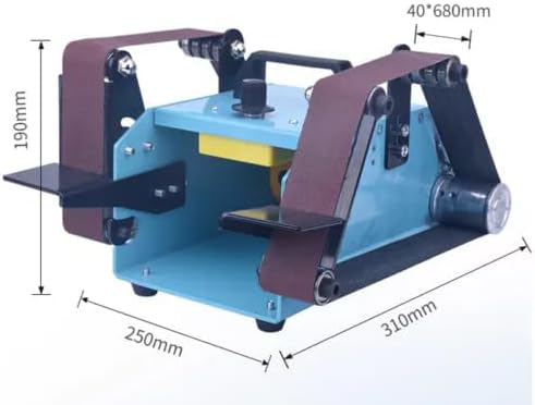 Small Double Shaft Sander Belt Sanding Machine Polishing Sandpaper Machine 220V