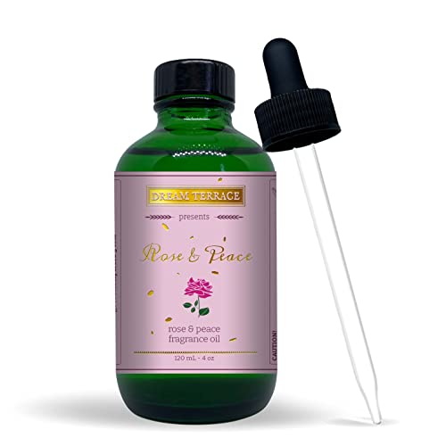 Dream Terrace Rose&Peace Fragrance Oil 4Oz With A Glass Dropper For Diffuser | Kosher Certified, Vegan Certified, And Gmo-Free Verified. Made In Usa - (Pack Of 1) #TOP8
