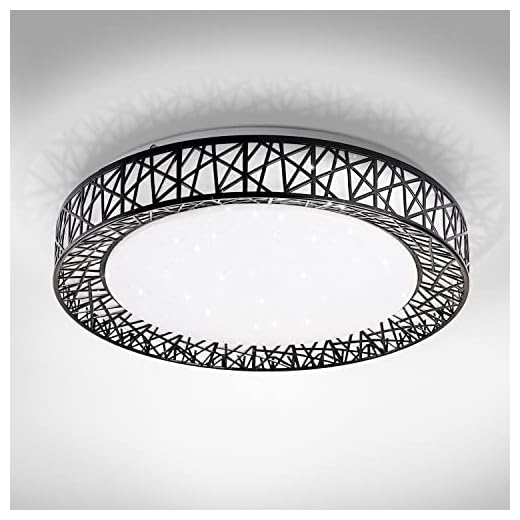 ASD 20 Inch LED Flush Mount Ceiling Light Fixture - Modern Black Close to Ceiling Light Fixtures 42W 2475LM, 2700-5000K Adjustable Dimmable Low Profile Lights for Kitchen, Bedroom, Hallway, ETL