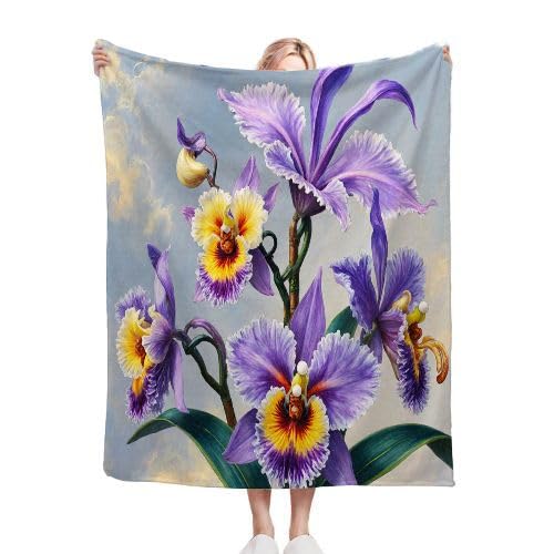 Fotmung Manta para Sofá 240 x 260 Flores RomáNticas, Mullida Mantas para Cama 180 de Franela, Cálida Reversible Manta Polar de Microfibra para Cubre Colchas, 260x240 cm L257-
