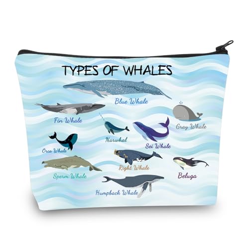 Kosmetiktasche für Walliebhaber, Motiv: Wale, niedliches Wal-Geschenk für Ozean-Tierliebhaber, Wal, Kosmetiktasche, Reise-Kulturbeutel, Waltasche, M, Neu