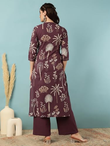 Image of GULMOHAR JAIPUR Women's Rayon Calf Length Printed Straight Kurta Bottom Set