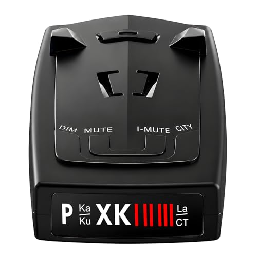 Radar Detector for Cars - Up to 1100 Yards Extreme Long Range Detection, Advanced X K Ka KU ST CT Band & Laser Sensor, Intelligent Voice Alert & False Alert Filter, Windshield Mount Included Black