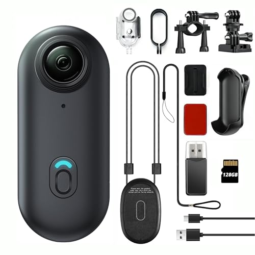 JETO 1080P HD Mini Body Camera, 128GB, Dual Touch Screens, 154° Wide Angle, Waterproof Case, Magnetic Pendant & Back Clip, App Remote Live Stream, Portable Wearable Action Cam for Travel