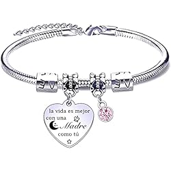 Pulseras Personalizadas Para Cumpleaños MVBVBV Pulsera para Mamá e hija personalizada día de la Madre, cumpleaños, Navidad (1)