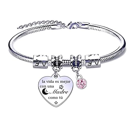 MVBVBV Pulsera para Mamá e hija personalizada día de la Madre, cumpleaños, Navidad (1)