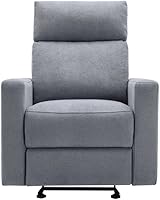 Vista 6 de Nurture& The Manual Glider - Silla reclinable moderna de primera calidad con tela a prueba de derrames, a prueba de manchas, diseñada con una Gris