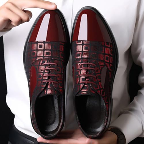 Zapatos Oxford modernos para hombre en color rojo: elegancia formal para banquetes 4
