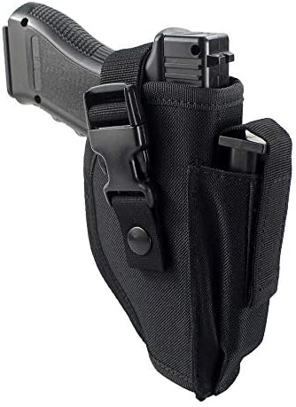 Depring Tactical Belt Holster with Mag Pouch Universal Outside The Waistband Holster Black