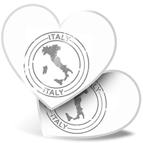 BW 41840 - Adesivi a forma di cuore, 15 cm, con francobolli italiani e divertenti decalcomanie da viaggio per computer portatili, tablet, bagagli, scrapbooking