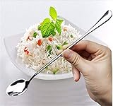 Löffel mit langem Griff chenran Zubehör Langstieliger Edelstahl-Kaffeelöffel-Eisdessert-Teelöffel for Picknick-Küchen-Zusätze Geschenk (Color : Silver)