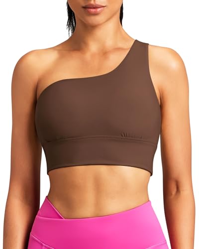Image of Queenie Ke Womens One Shoulder Sports Bra Left Side Strap Yoga Bras Gym Training Workout Crop Tops