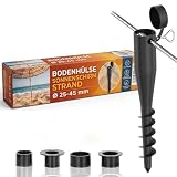 Kamelio Bodenhülse Schirmständer Sonnenschirm Strand mit Ø25-45 mm Adapter für Sonnenschirmständer Boden Bodendübel Einschraubbodenhülse Parasol Rasendorn
