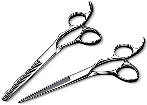 Ciseaux de coiffure noirs et ciseaux amincissants 15.2 cm pour salon