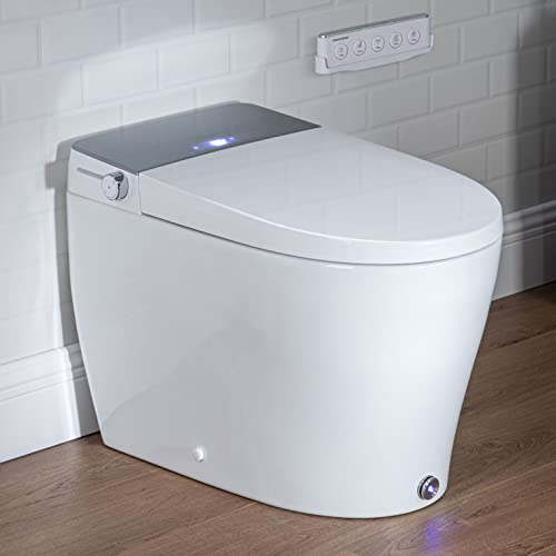 Casta Diva Smart Toilet Bidet with Auto Open/Close Lid Blackout Flush Foot Kick Auto Flush 1.28GPF Tankless Smart Toilet with Temperature Display Casta Diva Smart Toilet Bidet with Auto Open/Close Lid Blackout Flush Foot Kick Auto Flush 1.28GPF Tankless Smart Toilet with Temperature Display