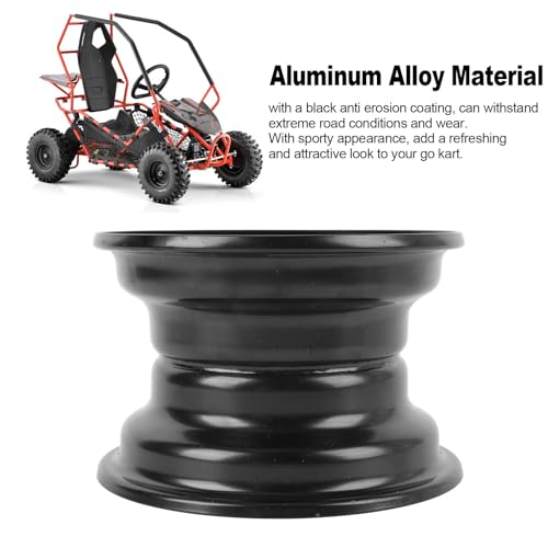 Aramox 6 Zoll Go-Kart Felge 145/70-6 Aluminiumlegierung Schwarz Anti-Erosions-Beschichtung 3-Loch-Design für ATV Quad Dirt Bike Ride-on-Mäher