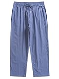 Esenchel Men's Plaid Cotton Pajama Pants Lightweight Sleep Lounge Pants, Blue Plaid (1 Pack), Medium