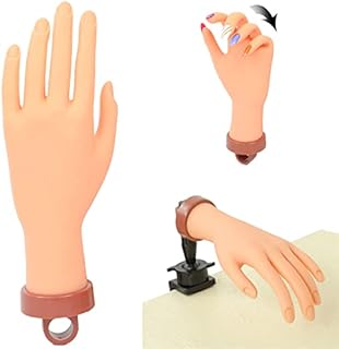 Nail Practice Hand for Acrylic Nails, Mannequin Hands for Nails Practice, Flexible Fake Hands to Practice Fake Nails Bendable Fake Hand Manicure Practice Hands Nail Art Training Hand 1Pc