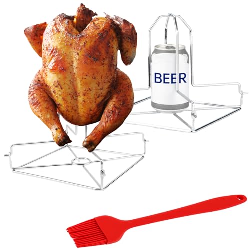 Soporte para pollo de cerveza en acero inoxidable para barbacoa y horno pack de 2 unidades 2