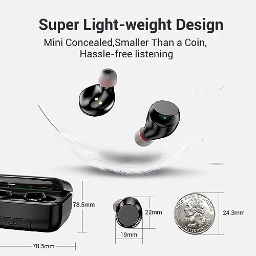 Image of EDYELL A1 Wireless Wireless:120H Playtime Bluetooth Earphones with LED Display In Ear Headphone with 3500Mah Charging Case ENCBuds Smooth Touch Control IPX7 Waterproof