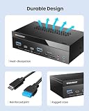 GRAUGEAR 8 interfejsów [10 Gbit/s] panel przedni 5,25 cala z 2 x USB-C i 2 x USB-A USB 3.2 Gen2 10 Gb/s, czytnik kart SD i microSD, audio I/O, mikrofon, porty słuchawkowe