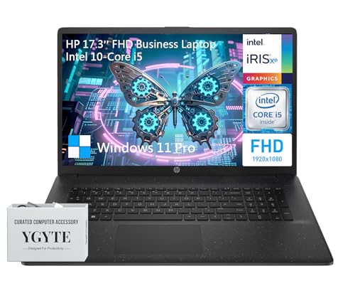 Image of HP 17 Inch Laptop Computer, 17.3 inch FHD IPS Large Screen Business Laptop, Windows 11 Pro, Intel Core i5 (10-Cores) |10-Key Number Pad | Wi-Fi 6 | 32GB RAM, 2TB SSD | Black