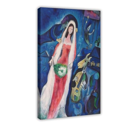 Tableau Marc Chagall La Mariée impression sur toile 30x45 cm décoration salon