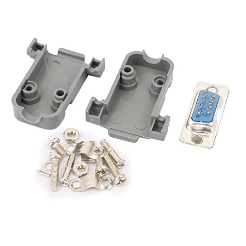 Image of Generic DB9 9-Pin 2 Rows Male Converter Connector Adapter w Kit Cover Housing Assembly Shell Plastic Hood