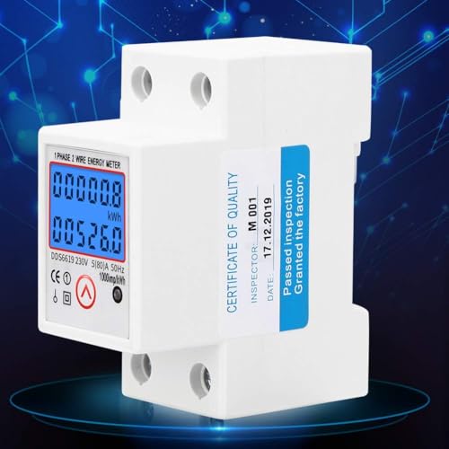 Compteur puissance électrique monophasé réinitialisable avec écran LCD rétroéclairé pour tableau - 5