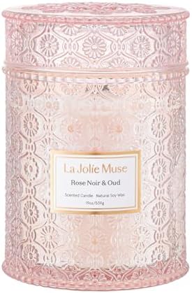 LA JOLIE MUSE Rose Noir & Oud Scented Candle – Lemon, Rose & Oud ...