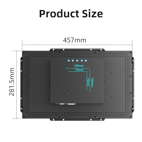 Image of 18.5 Inch Open Frame Capacitive Touch LCD Monitor Surface is IP65 Waterproof 1366x768 @ 60Hz TFT LCD IK08 Input Industrial Touch Monitor 10 Finger Capacitive Touch