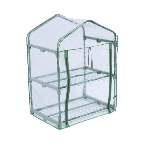 DEPOS デポス 家庭菜園 ビニール 温室 ガーデンハウス 2段 セージグリーン